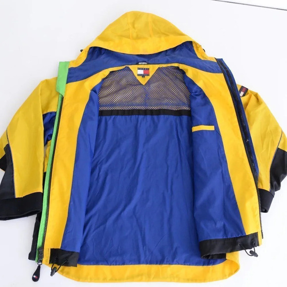 Tommy Hilfiger Vintage Y2K Yellow Ski Windbreaker Jacket ~Yellow ~Xlarge - Picture 6 of 16